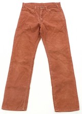 Rare VTG LEVI  S White Tab Zip Fly Corduroy Pants 80s 90s Rust Brown Orange SZ 33