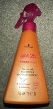 Schwarzkopf Got2b Crazy Sleek Flat Iron Blow Dry Lotion Conditioning New Rare