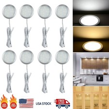 4/8/12 Packs LED Under Cabinet Lighting Kitchen Counter Closet Puck Light Lamp