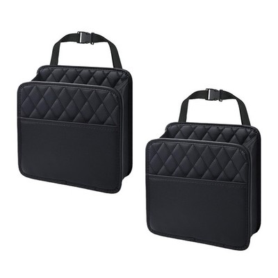Foldable Car Seat Back Organizer, Large Capacity Hanging 2PCS, Black 