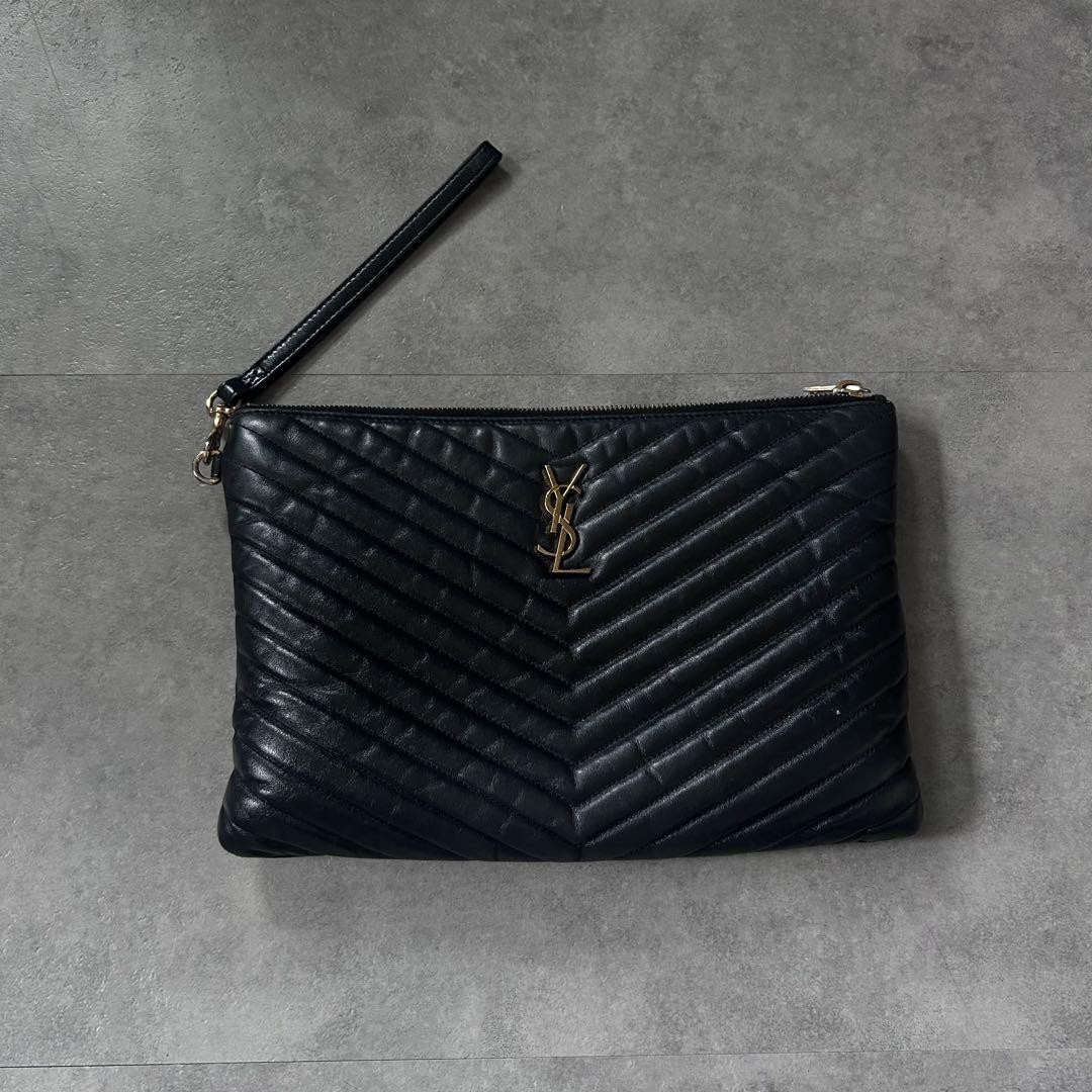 Pochette Saint Laurent Matelasse in pelle di altissima qualità nera