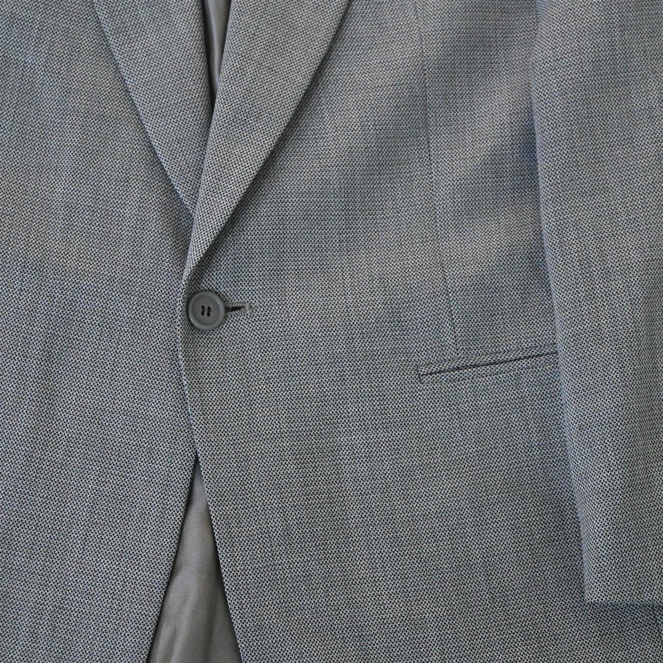 Casaco esportivo vintage 40R cinza olho de pássaro feito nos EUA masculino blazer terno - Imagem 3 de 4