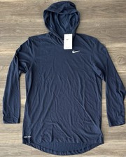 Nike Dri-FIT Long Sleeve Hoodie Tee CJ1696-419 Men  s Blue Size S NWT