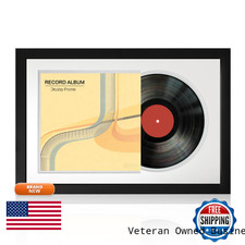 Allenkwok Display Frame For 7-Inch Vinyl Records Solid Wood Frame Double Mats