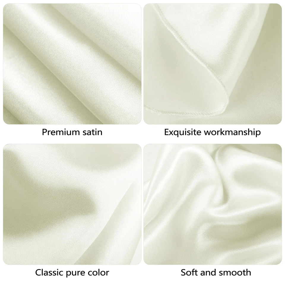 Manteles redondos de satén de 120 pulgadas con recubrimiento de marfil cubierta de mesa redonda de satén Brig... Foto 3 de 4