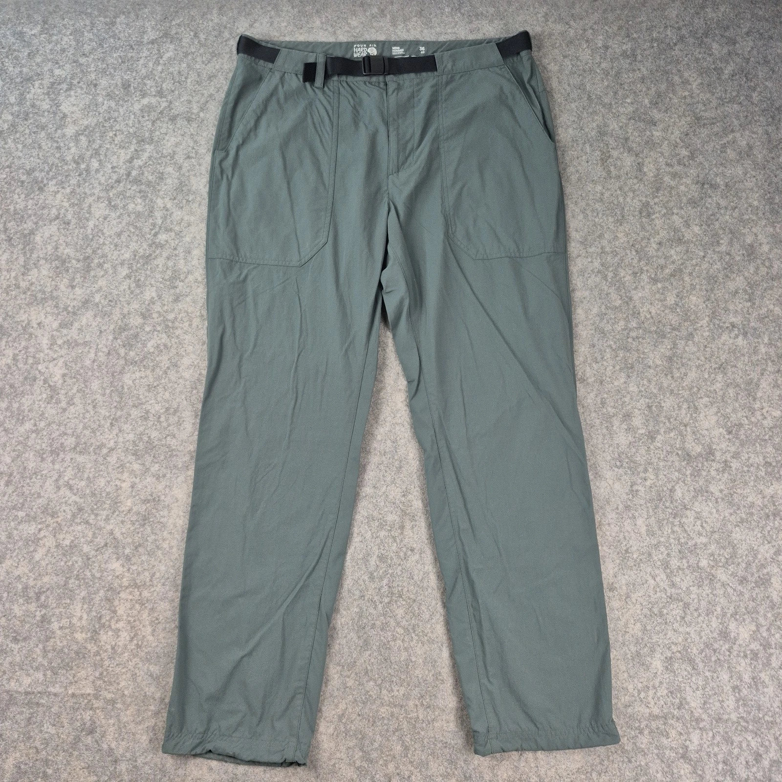 Mountain Hardwear Stryder Pants Mens 36x30 Gray Nylon Hiking Belted Outdoor