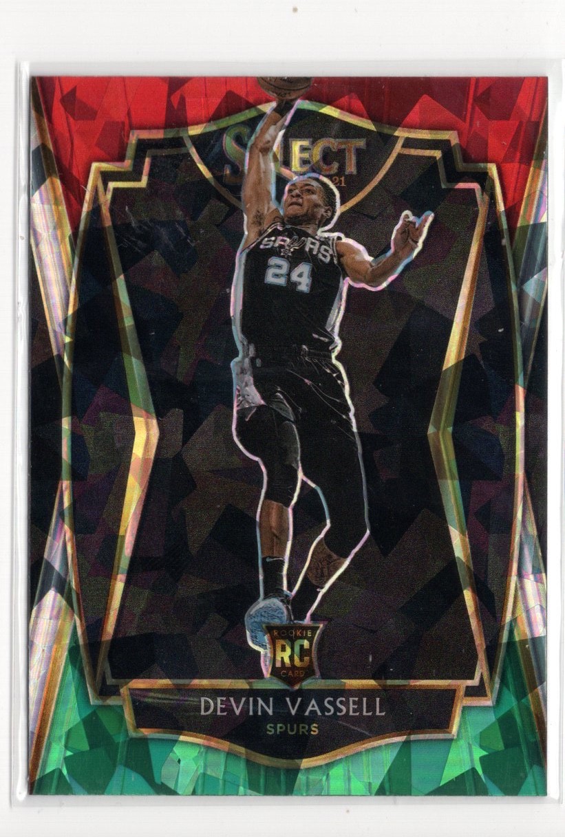 2020-21 Panini Select Premier Level Devin Vassell #179 Red White Green Ice RC