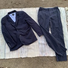 J Crew CREWCUTS Suit Boys 10 Thompson Jacket Flex Chino Union Navy Blue Pants