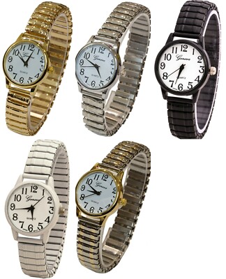 Blekon Collection Fashion Japanese Quartz Stretch Bracelet 28mm Case Women Watch