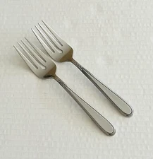 Stanley Roberts Rogers Co Stainless Korea Vanity 2 Salad Forks Beaded Outline