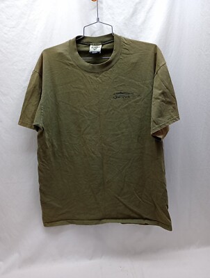Vintage Fishing T-Shirt Mens L Green Bite Me Hook Nature Fish Dallas Texas 90s