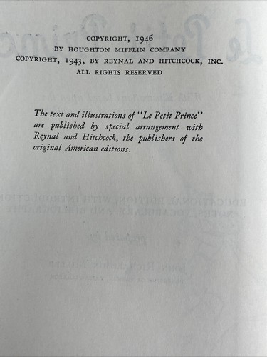 Le Petit Prince The Little Prince Saint-Exupery 1946 Educational Edition French - Picture 7 of 9