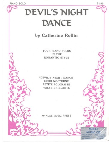Sheet Music, Devil's Night Dance, Catherine Rollin, 1988 Vintage 4 Piano Solos