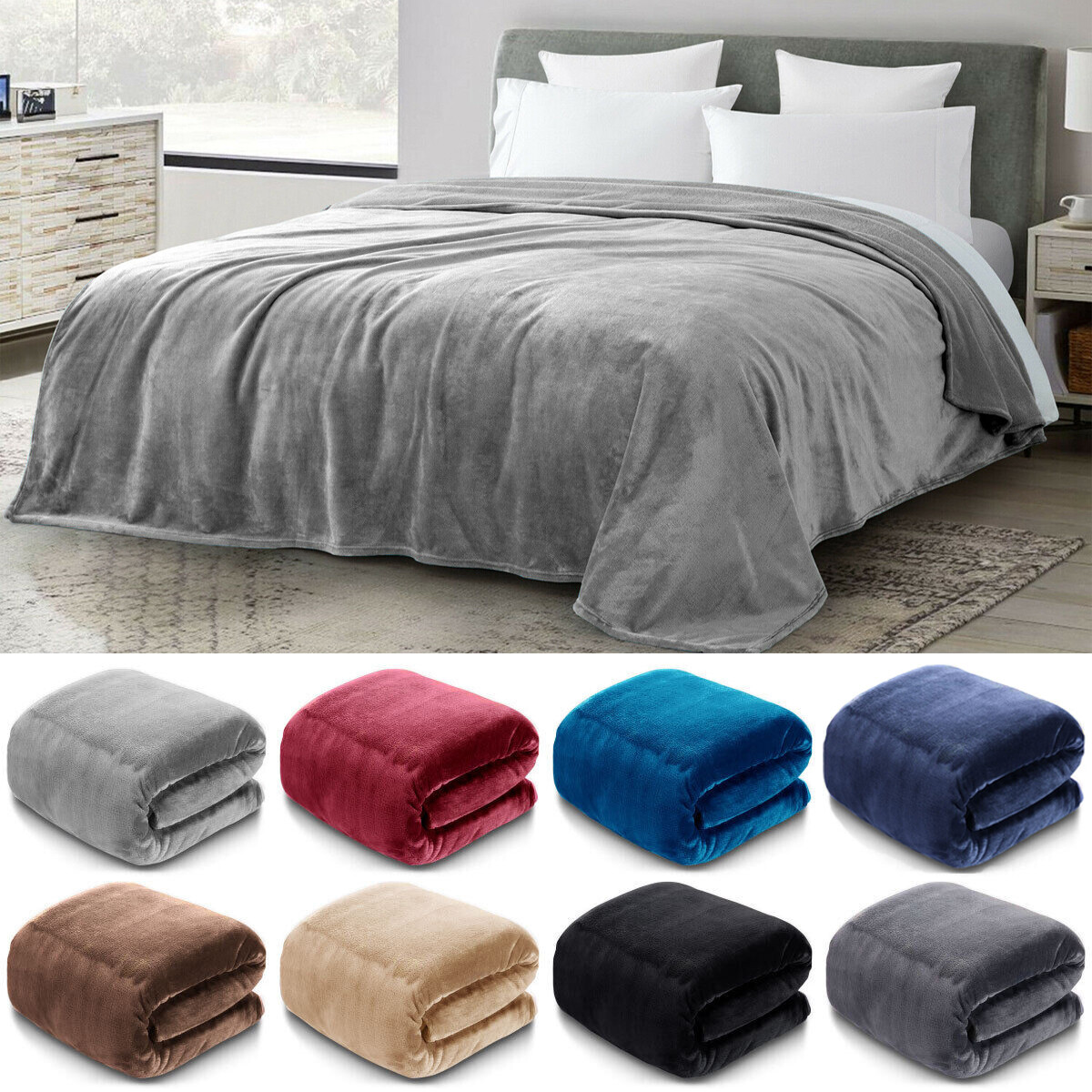 Large Faux Fur Blanket Bed Sofa Throw Luxury Thin Mink Fleece Heavy Blankets UK eBay