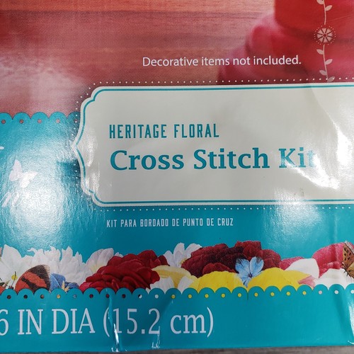 PIONEER WOMAN Heritage Floral Cross Stitch Kit 6" Diameter NOB COTTAGECORE CIB - Picture 4 of 9