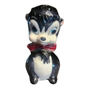 Vintage Ceramic Anthropomorphic Skunk 5.75" T Figurine Kitschy 1950s Japan READ