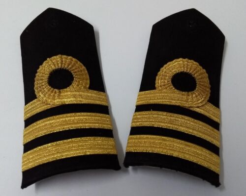 Naval Oficiales Comandante Uniforme Hombro Paneles Hombrera Cuero Base - Imagen 1 de 4