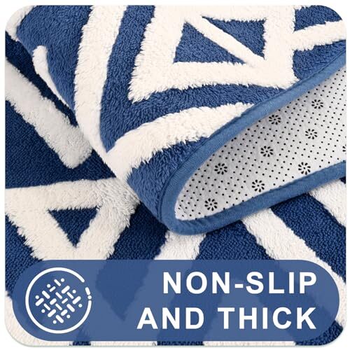 Tapis hirsutes ultra doux moquette de chambre à mémoire de forme 7 x 10 pieds 7 x 10 pieds bleu - Photo 5 sur 6