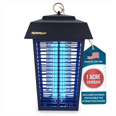 FLOWTRON BK-40D OUTDOOR BUG ZAPPER, 1.0 ACRE COVERAGE, DUAL-LURES, 5600 VOLTS!!