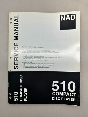 NAD Electronics 510 Original Service Manual Free Shipping
