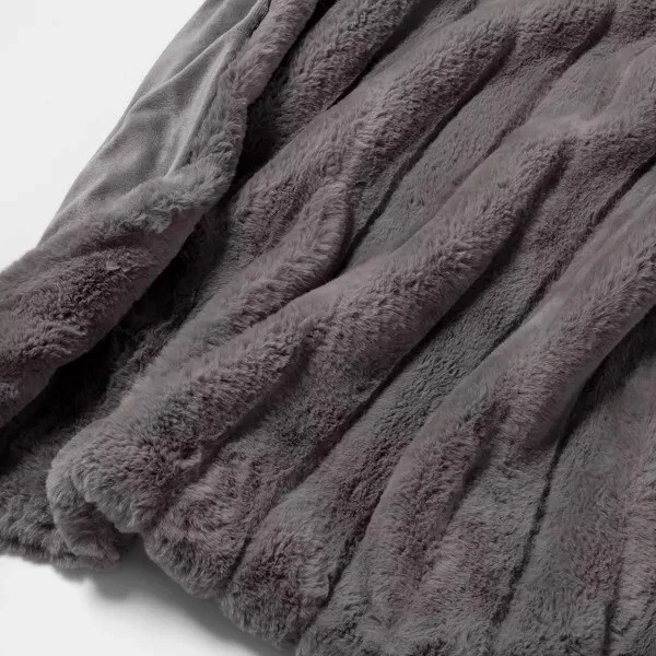 Manta reversible de piel sintética texturizada Foto 3 de 3