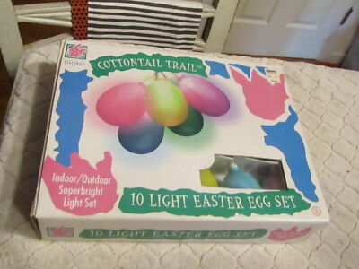 Electrics Cottontail Trail 10 Light Easter Egg Novelty Set NIB 1996