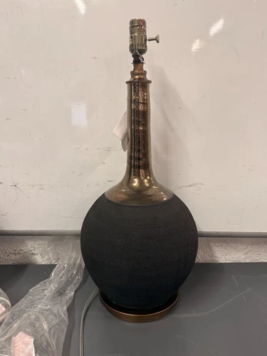 (2) Uttermost Arnav 17" x 32.25" Matte Black 1-Light Table Lamps NO SHADES 27779 - Picture 3 of 11