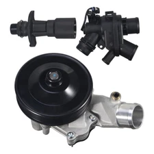 Water Pump w/ Bolts Gaskets Connector + Thermostat For Jaguar Land Rover USA