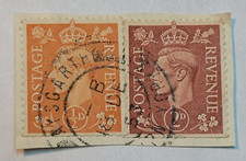 Postage Revenue ~ King George VI ~  ½D &2D Stamps (2) ~ Posted/Used ~ c.1940's