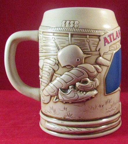 ATLANTA BRAVES EMBOSSED STEIN DISPLAYED MADE IN BRAZIL - Picture 2 of 4