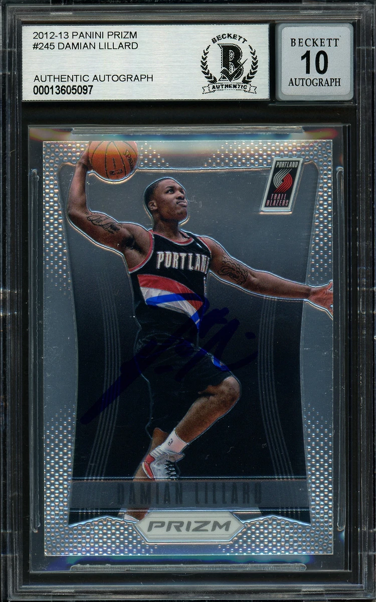 Damian Lillard 2012-13 Panini Prizm RC Gem 10 Auto On Card Beckett 