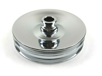 Power Steering Pulley V-Belt 2 Groove Press Fit Chrome E43602C