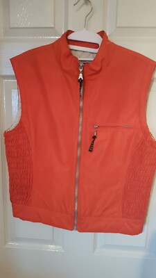 ELLE ACTIVE SPORT LADIES WOMAN'S FITTED GILET JACKET. ORANGE. SIZE L 10 12 14 