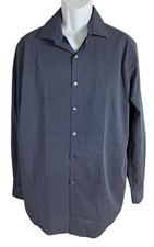 Men's Van Heusen Ultra Flex Button Front Dress Shirt Sz 17 34/35 Wrinkle Free