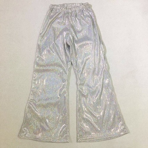 Retro Women Shiny Flared Pants Trousers Bell-bottoms Costume Fancy Dress Club - Picture 15 of 19