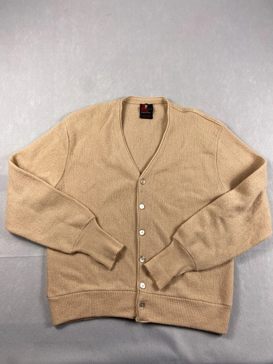 Vintage Robert Bruce Arnold Palmer Sweater Mens L Brown Virgin