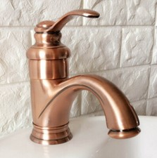 Antique Red Copper Single Hole Bathroom Sink Faucet Basin Cold Hot Taps Dnf391