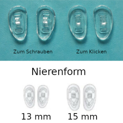 10 Paar NASENPADS für Brillen Nierenform 0,30 /Paar Nasen Polster Pad Brille