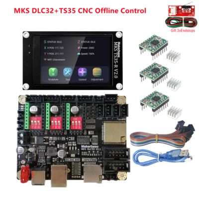 MKS DLC32 GRBL control card TS35 display offline monitor CNC3018 upgrade parts