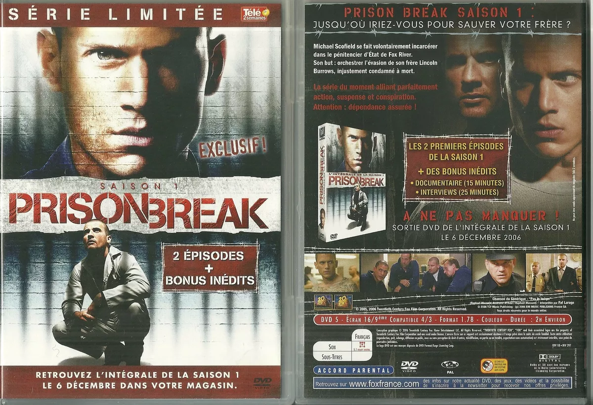 Prison Break Saison 1 Distribution DVD - PRISON BREAK ( SAISON 1, EPISODES 1 et 2 ) / COMME NEUF | eBay
