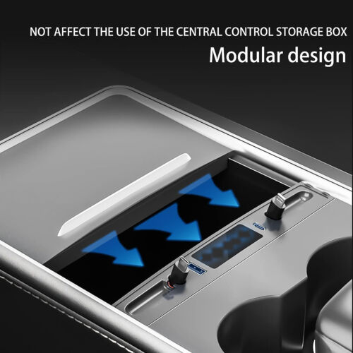 Tesla Model 3 Y hub USB ricarica rapida adattatore cavo docking station console centrale - Foto 5 di 10