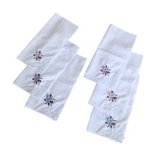 6 St&uuml;ck Damen Baumwoll Taschent&uuml;cher Elegante Taschent&uuml;cher mit Blumen