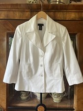 Rafaella Women  s White Tailored Cotton Blazer size M