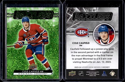 2023-24 Upper Deck Series 2 Green Dazzlers #DZ-57 Cole Caufield