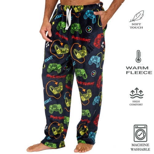 MENS GAMER FLEECE 2 PACK bottoms trousers pants WARM SOFT COSY GIFT - Picture 2 of 5