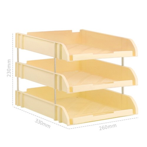 PP File Rack Three-layer Desktop Storage Rack New Office File Box Home - Picture 18 of 21