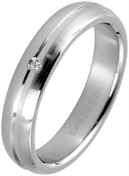 Damenring Fingerring Ring Edelstahl Silberfarben RinggrößE 62 Akzent-image
