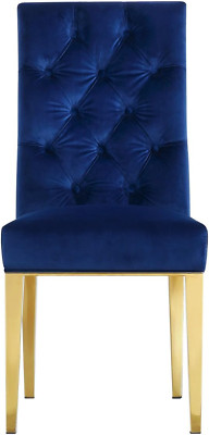 Navy Capri Velvet Dining Chairs - Set of 2 for Elegant Dining Spaces