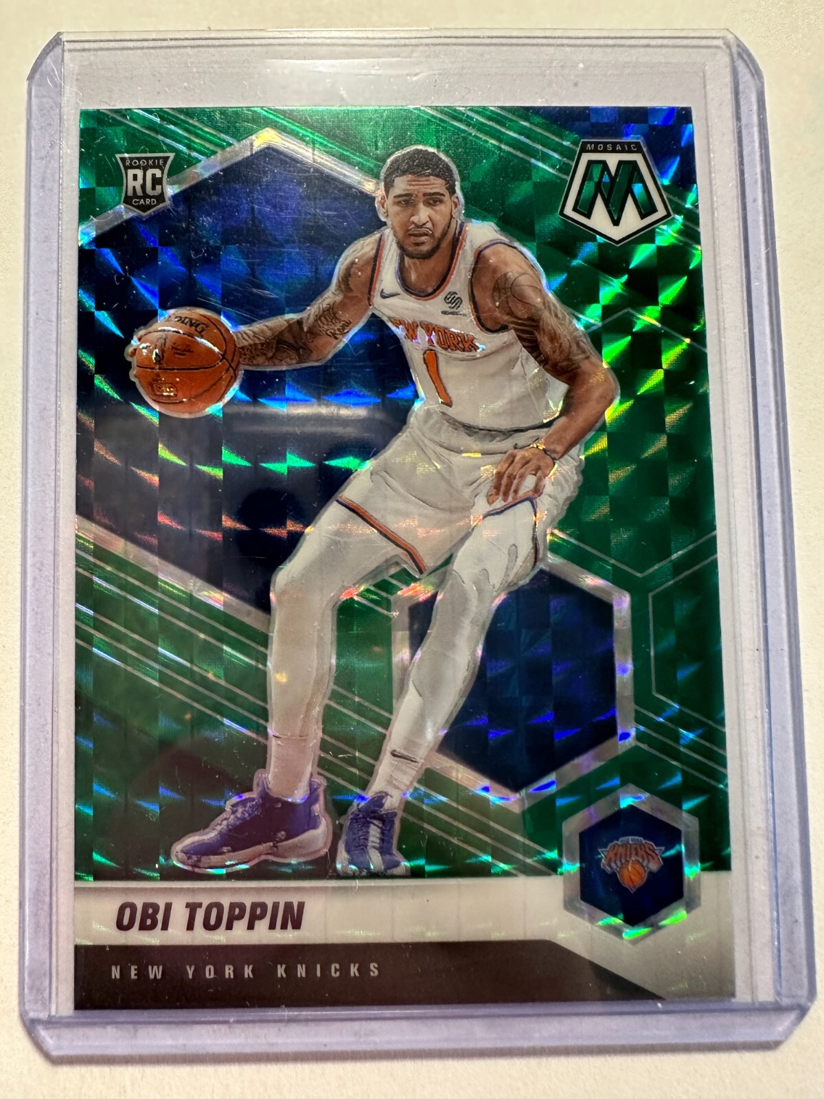 K67,859 - 2020-21 Panini Mosaic Mosaic Green #220 Obi Toppin