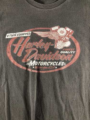 T-shirt vintage Harley Davidson uomo taglia 2XL San Francisco Eagle biker sbiadita Y2K - Foto 7 di 8